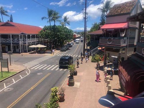 Front Street, the main street in Lahaina, in 2022; Ann Marie’s condo was on it.