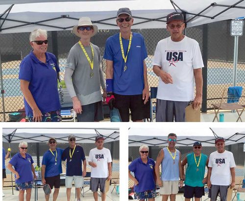 Men’s Doubles WinnersGold, top: James Rodger and Charles Viel Silver, above left: George Frangakis and Rudy Ziller Bronze, above right: Todd DeMarco and Gerry Yunk