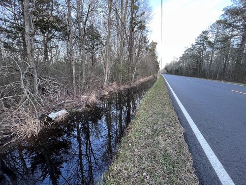 Roadside ditches like this one next to a Wildlife Management Area are especially difficult for road crews and volunteers to access and clean. Some of our most pristine areas are suffering from preventable pollution. 