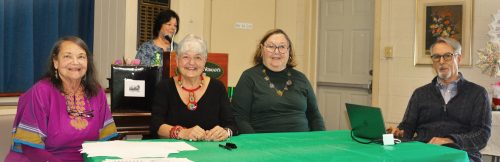 From left: Barbara Ann Cox, Donna Pio, Cynthia Zirkle, and Ray Goldstien. Joan Fauver, MWC president, in background.  