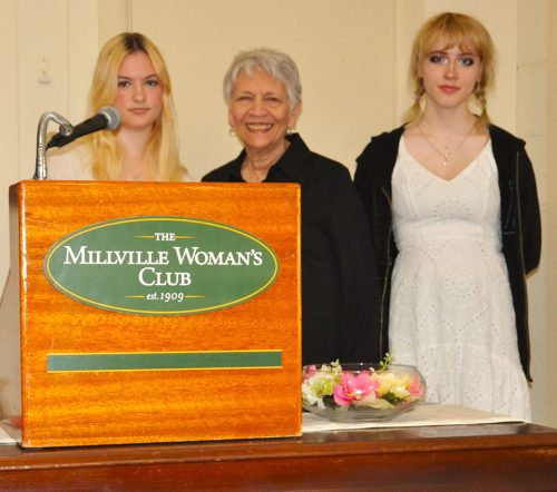 From left: Sarah Lewis, MHS senior; Barbara Westog, MWC Education Committee; and Kerry Shea, MHS senior.