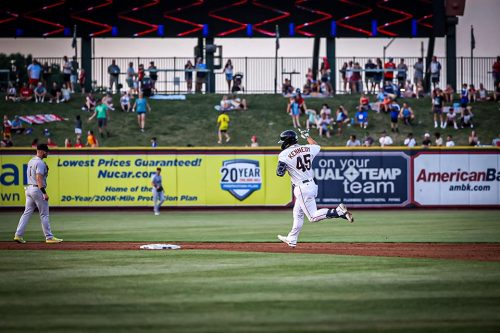 Kennedy does the home run trot for the Lehigh Valley IronPigs. Photo: Cheryl Pursell