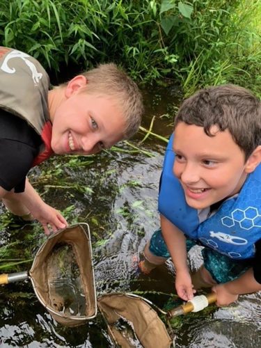 These youngsters capture and learn to identify dragonfly larva as well as non-target species other creatures. CU dragonfly samples are sent to a university as part of a National Park Service project to exam mercury levels in local rivers. 