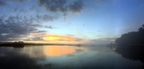 Some people may find solace from their mind’s chatter in a dramatic viewscape, like this foggy sunrise on the Maurice River. Photo: J. Morton Galetto