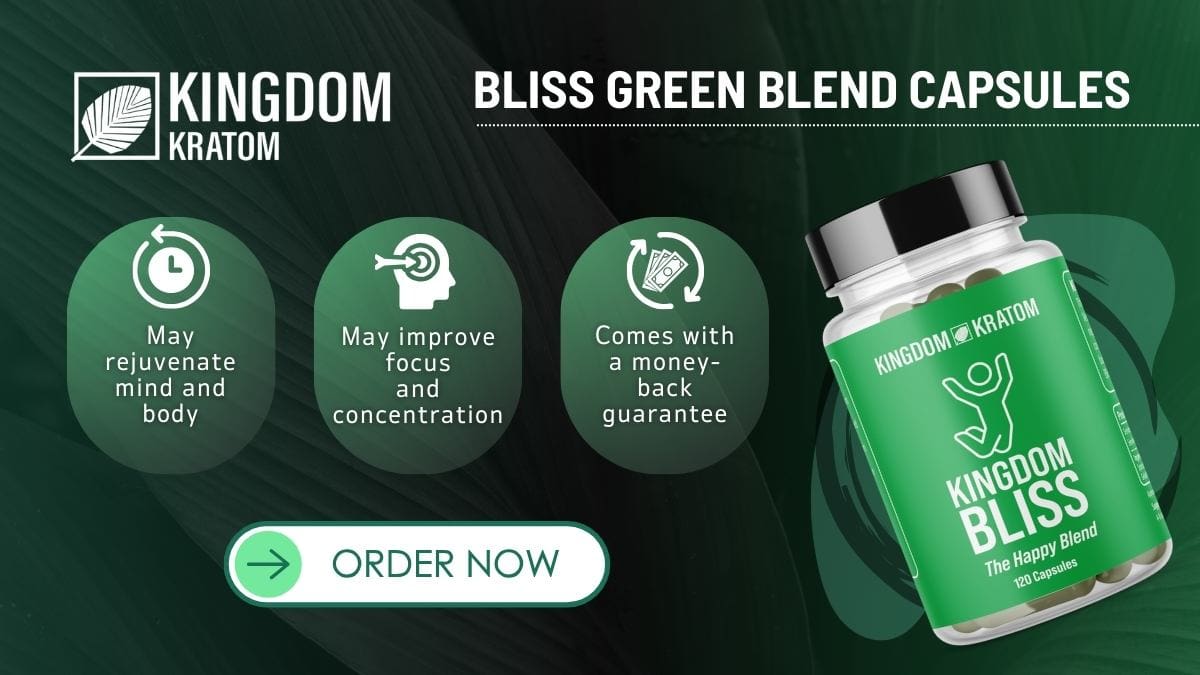 Kingdom Kratom Bliss Green Blend Capsules