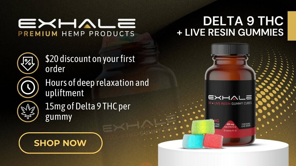 Exhale Wellness Delta 9 THC + Live Resin Gummies