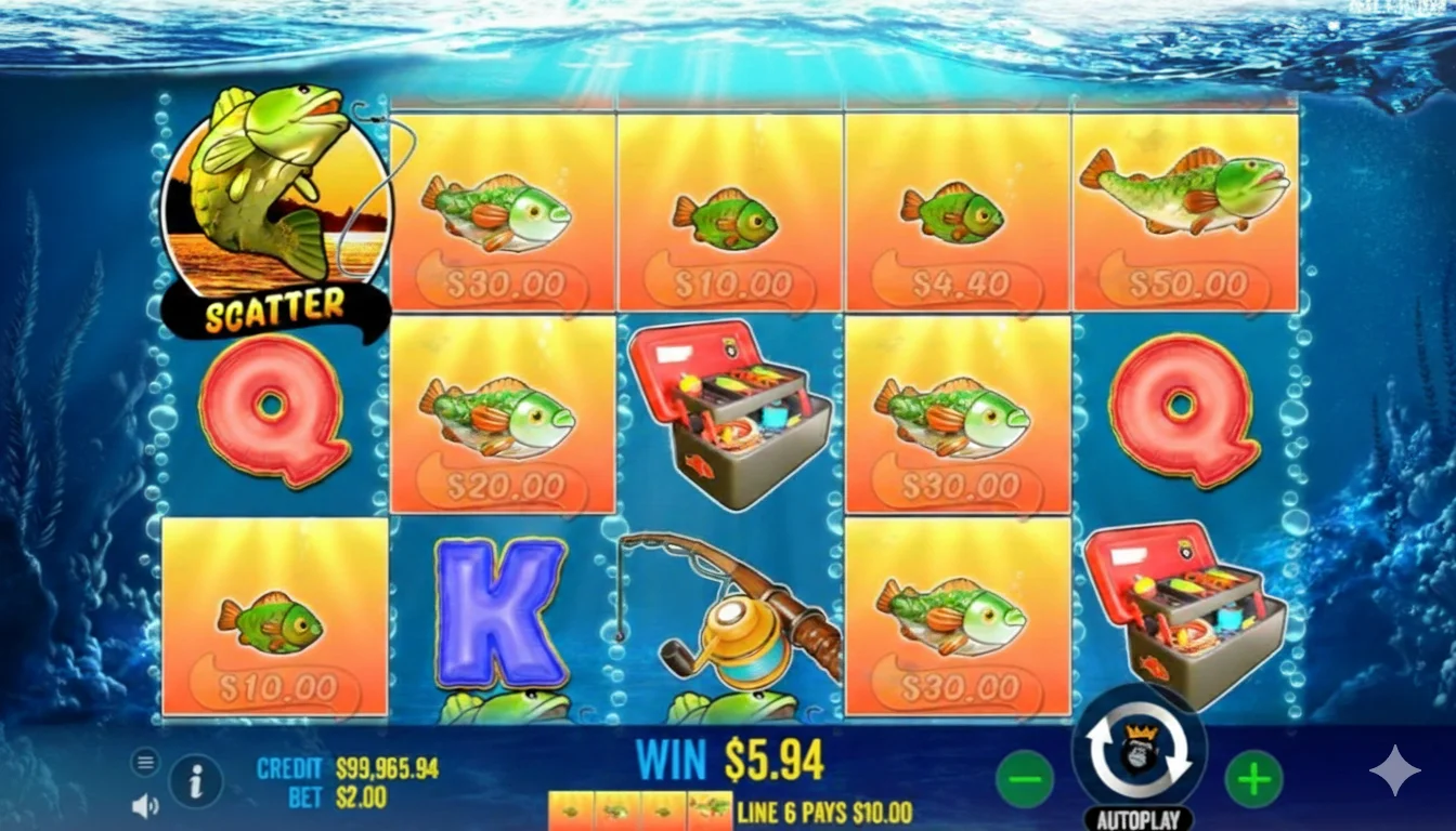 Big Bass Bonanza Slot Gameplay - Fish Money Collection Feature