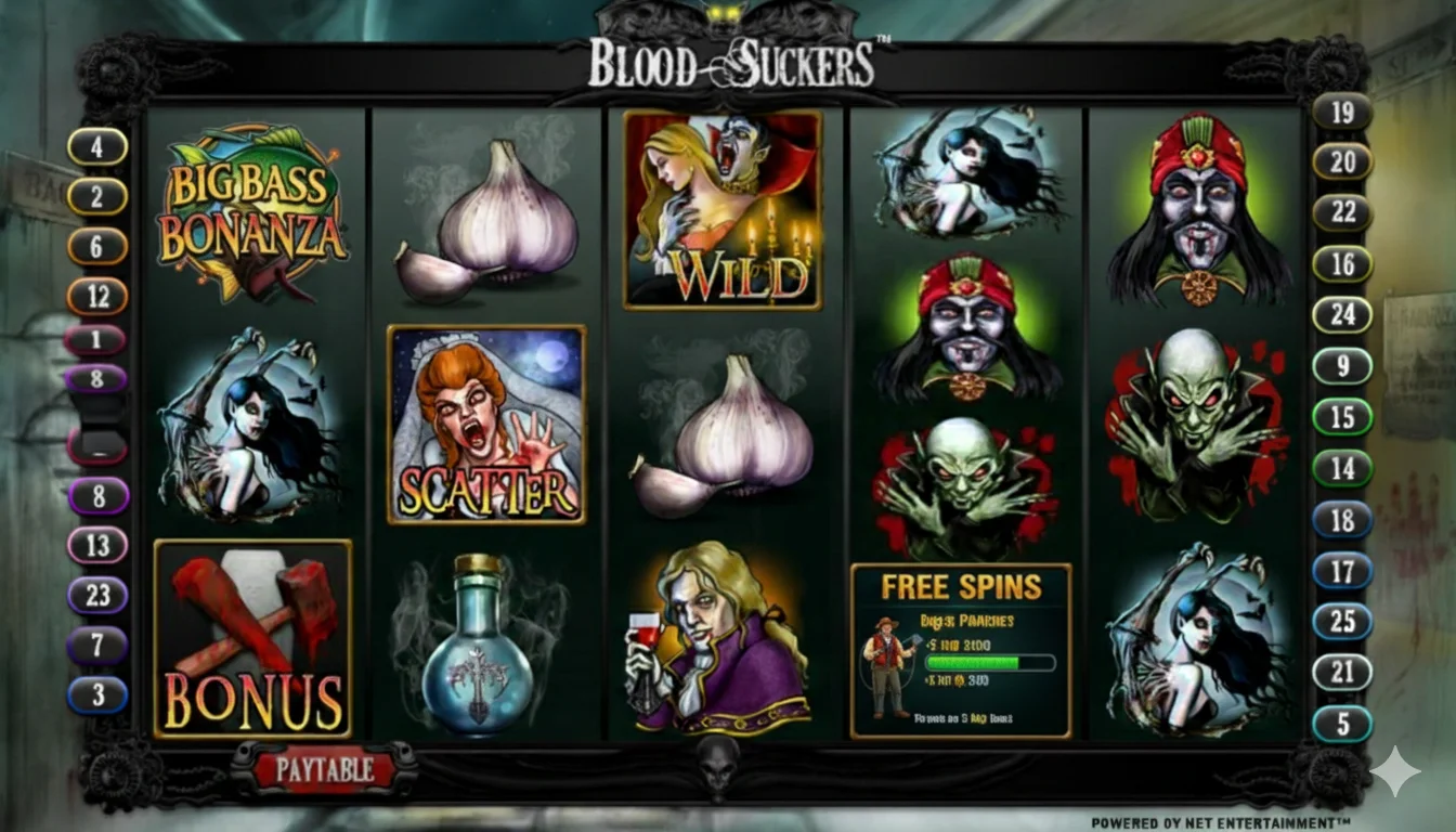 Blood Suckers Slot Gameplay - Free Spins Bonus Round