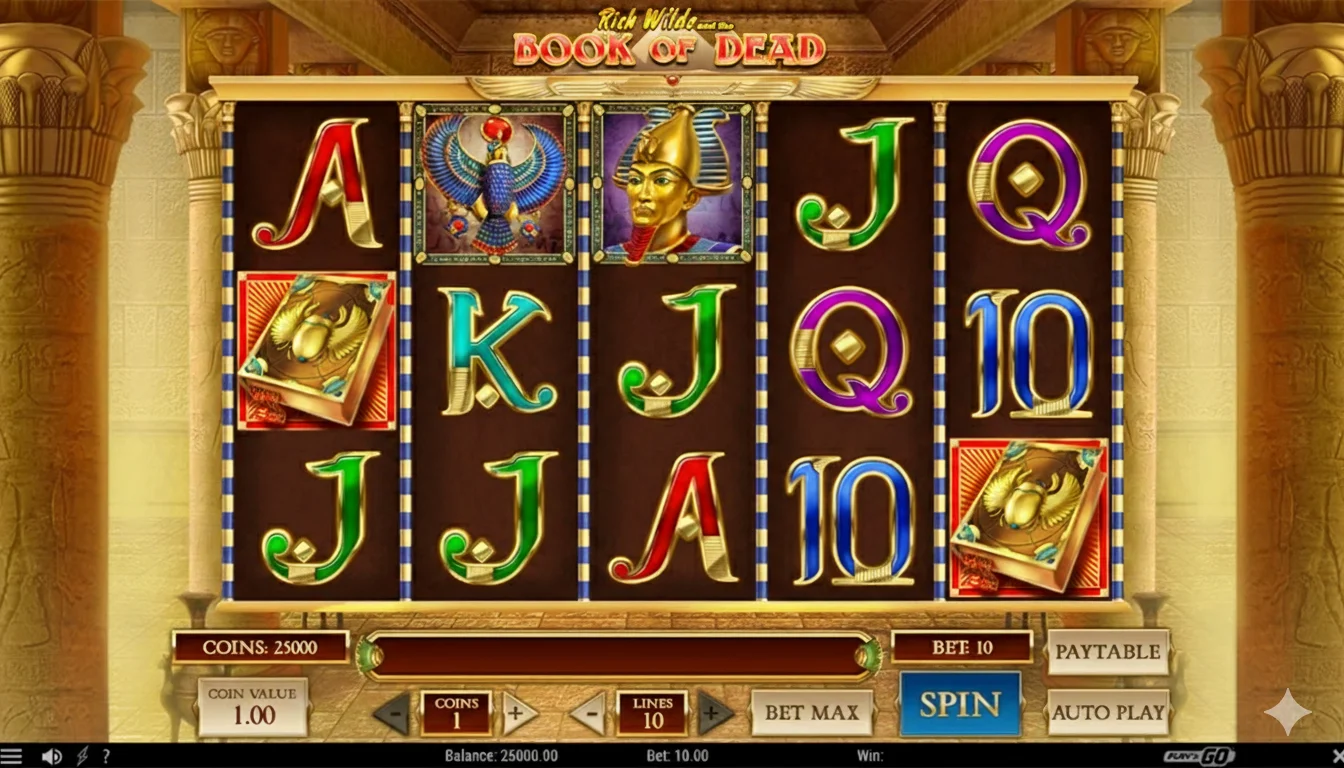 Book of Dead Slot Gameplay - Free Spins with Expanding Symbols